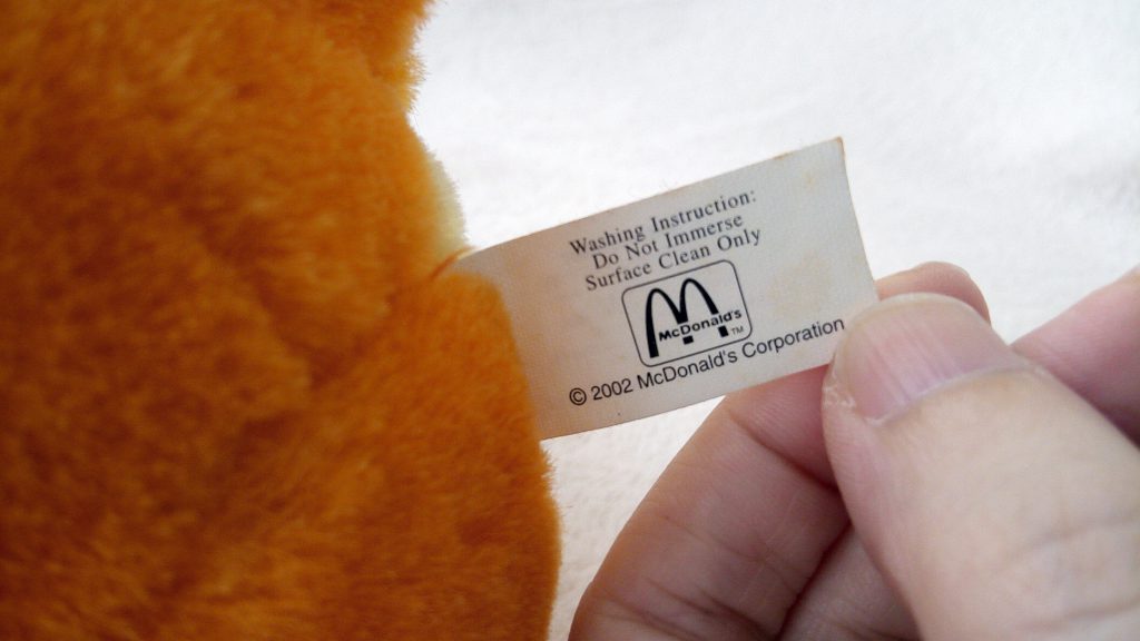 McDonald's Taiwan 2002 Pokémon Plush Charmander tush tag front