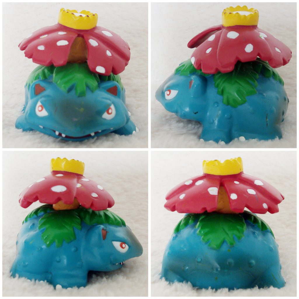 A front, left, right and back view of the Pokémon Tomy figure Venusaur