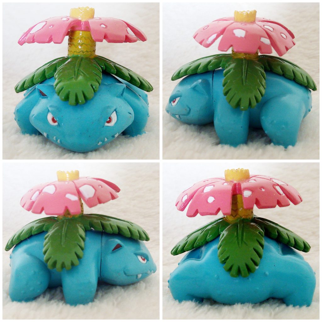 A front, left, right and back view of the Pokémon Tomy figure Venusaur alternative