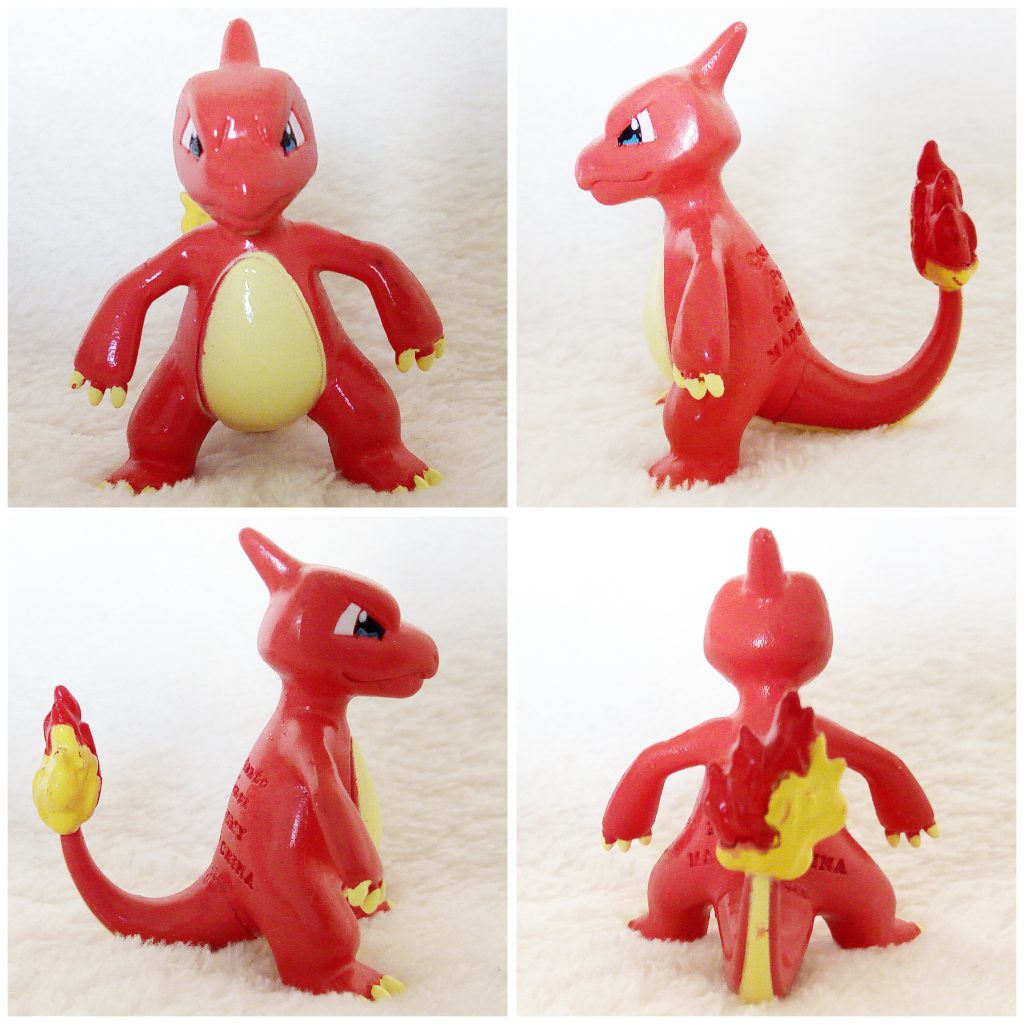 A front, left, right and back view of the Pokémon Tomy figure Charmeleon alternative