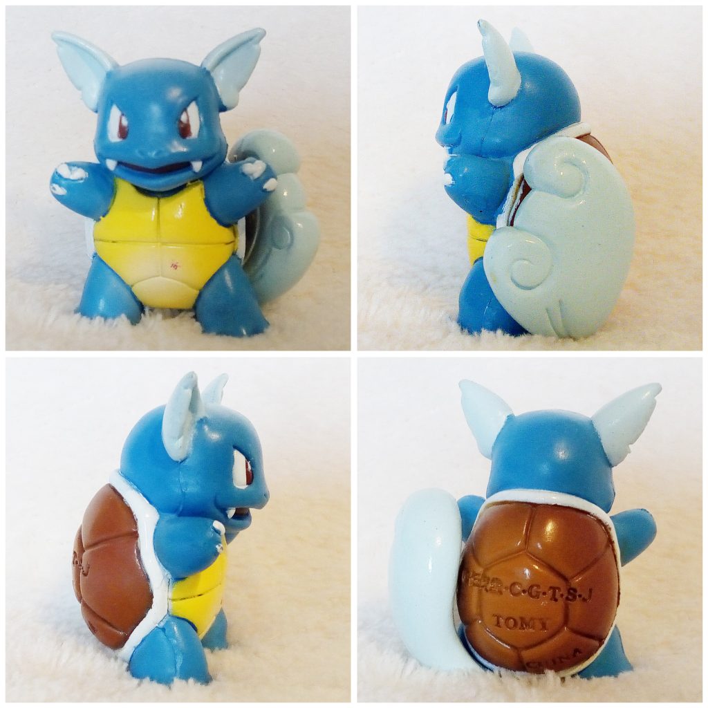 A front, left, right and back view of the Pokémon Tomy figure Wartortle