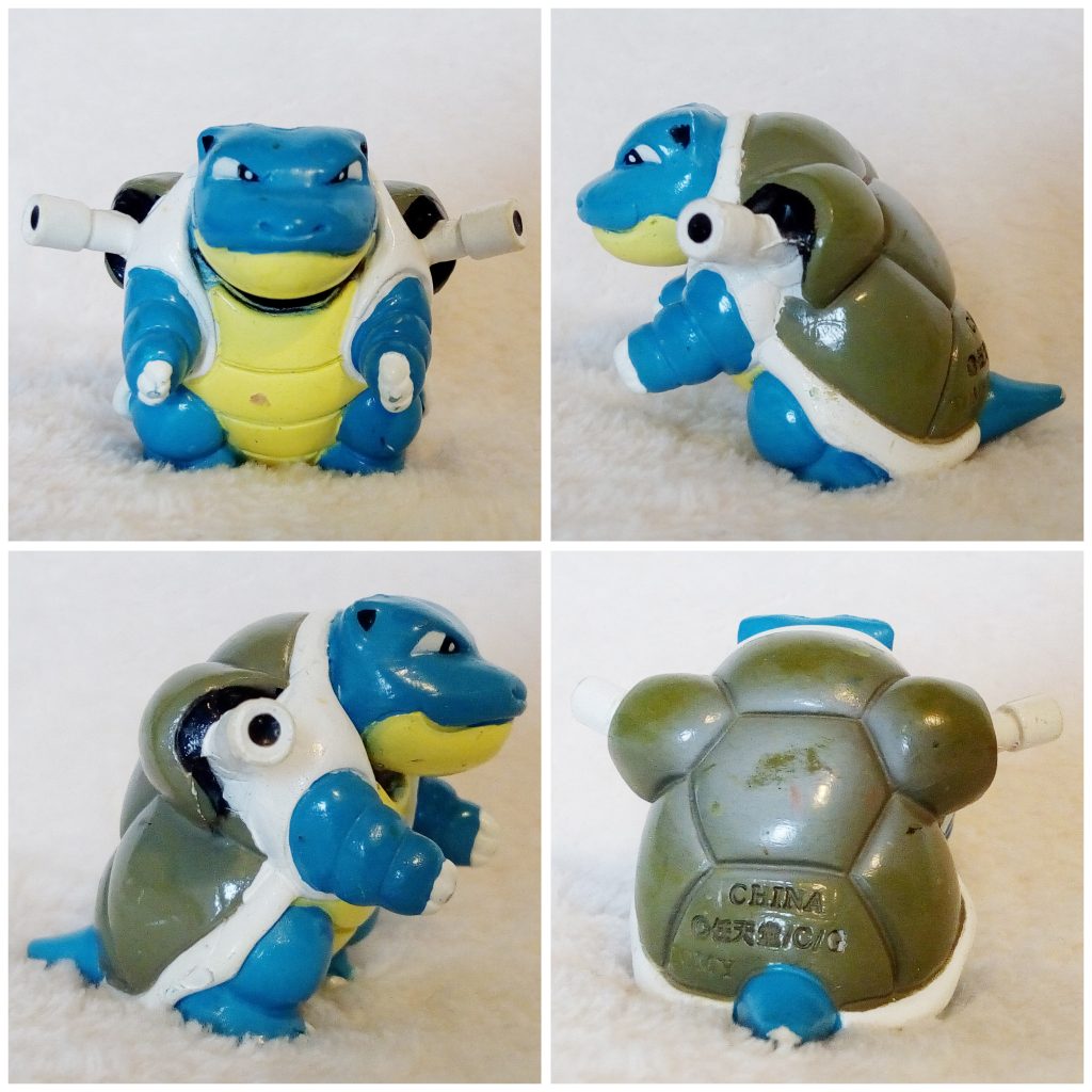 A front, left, right and back view of the Pokémon Tomy figure Blastoise