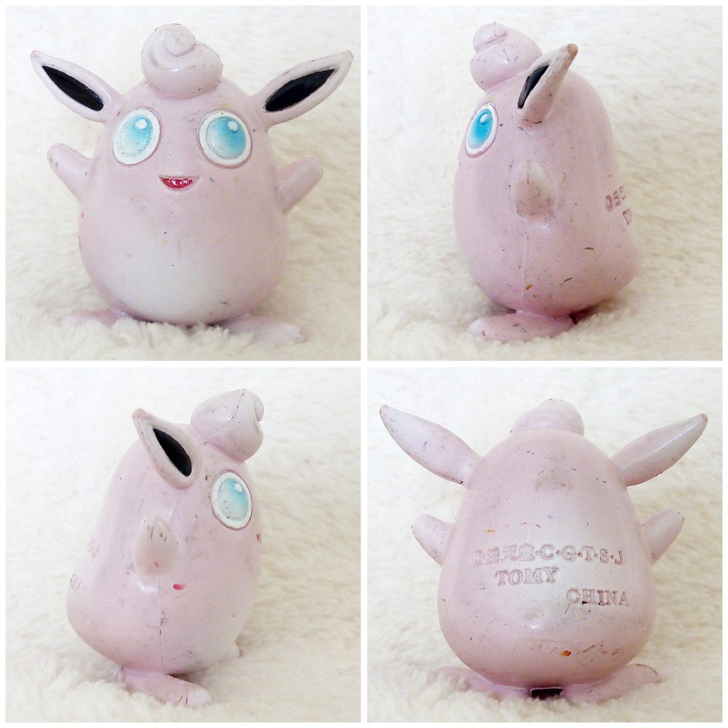 A front, left, right and back view of the Pokémon Tomy figure Wigglytuff