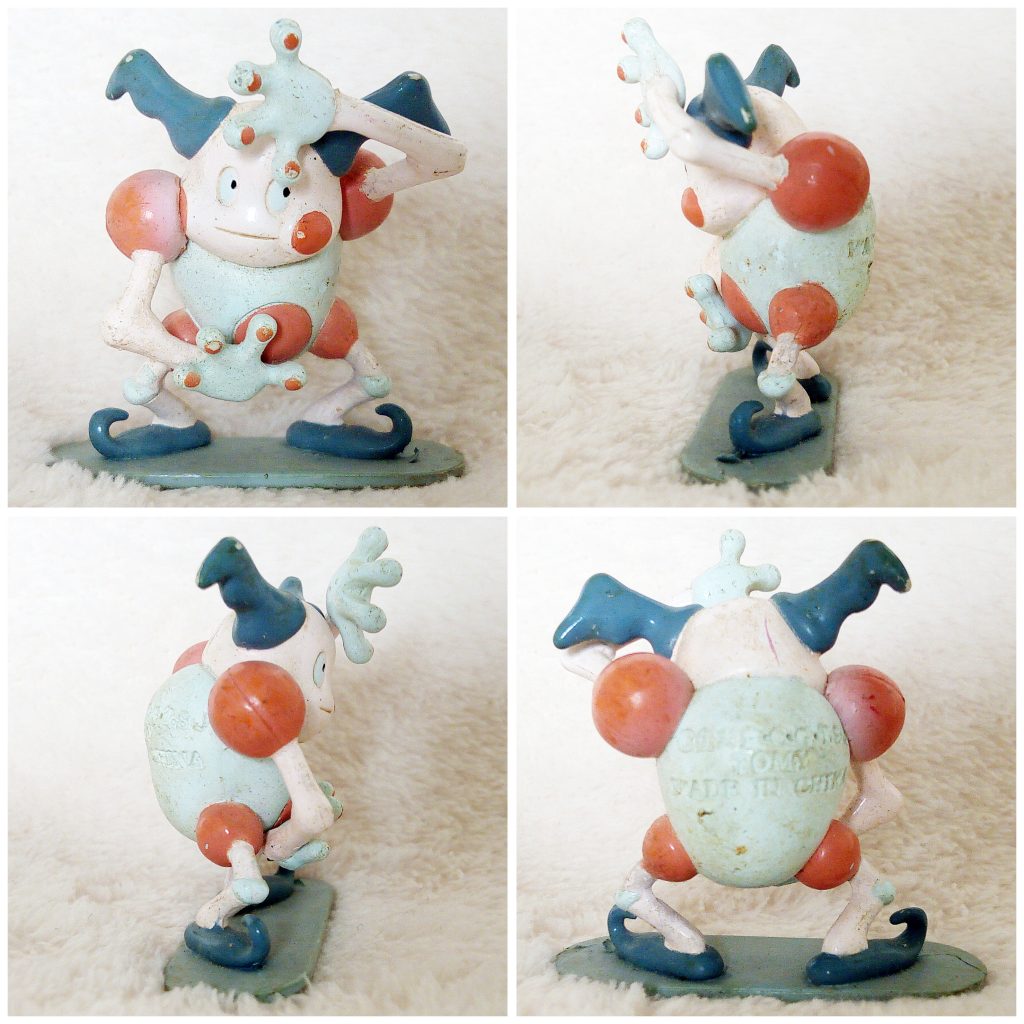 A front, left, right and back view of the Pokémon Tomy figure Mr Mime