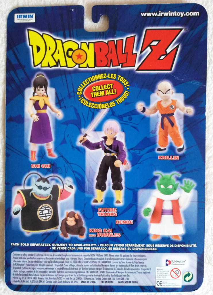 Dragonball Z Action Figures by Irwin Toy Series 3 cardboard