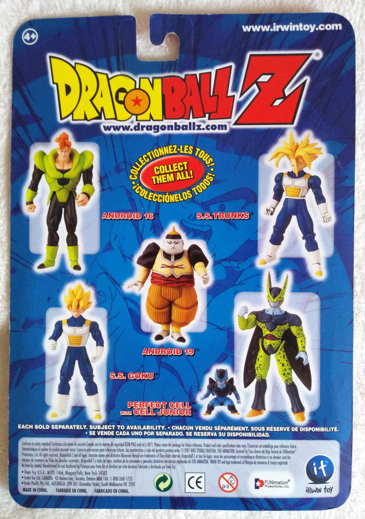 Dragonball Z Action Figures by Irwin Toy Series 6 cardboard