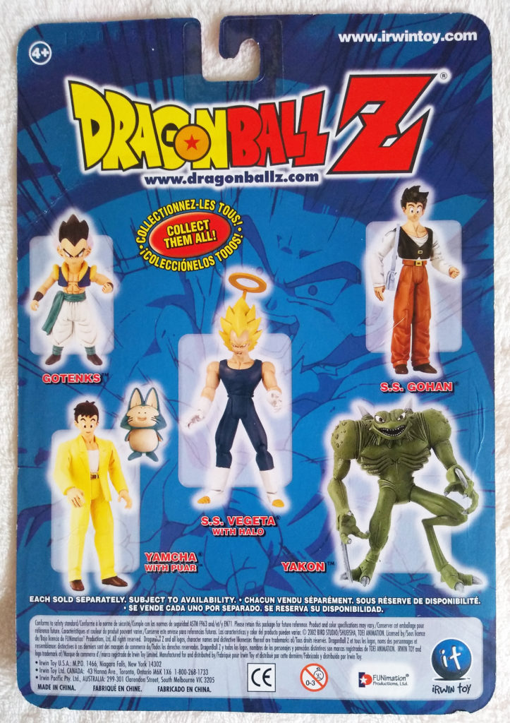Dragonball Z Action Figures by Irwin Toy Series 10 cardboard