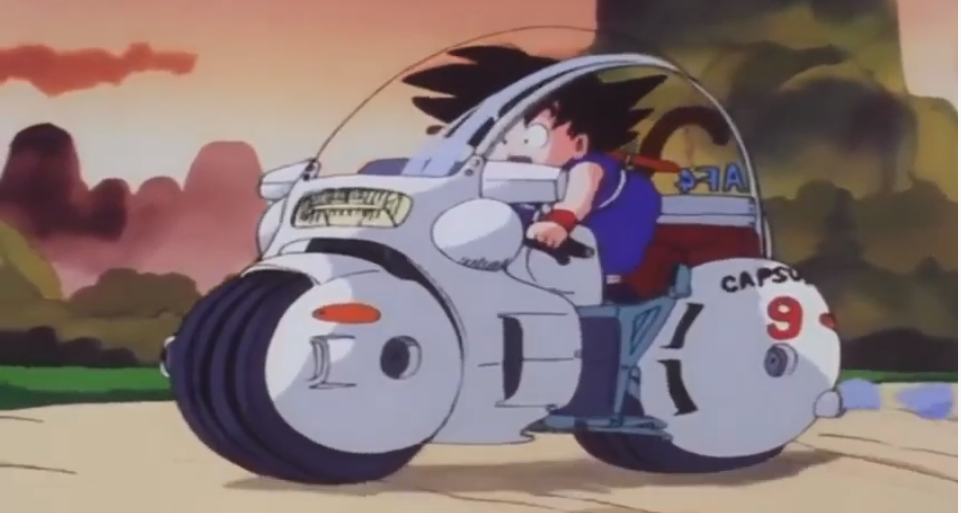 Screenshot of DB Episode 1 Goku on motorbike