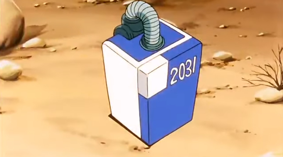 Screenshot of DBZ Ep 121 Capsule Refrigerator