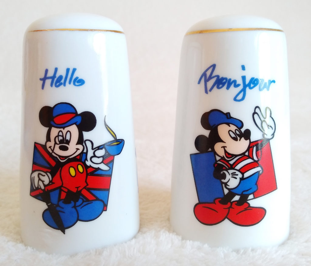 Mickey Mouse Salt & Pepper shakers from Disneyland Paris Hello Bonjour