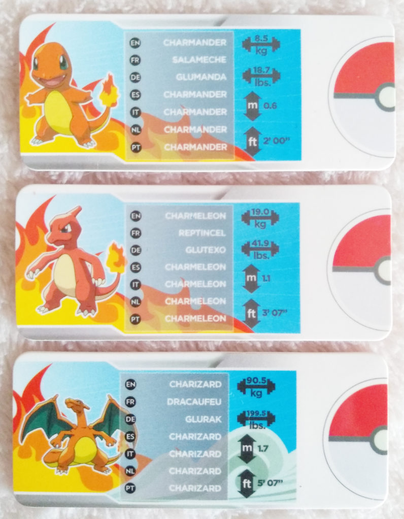 Pokémon Tomy Pokédex ID Tags Charmander evolution line