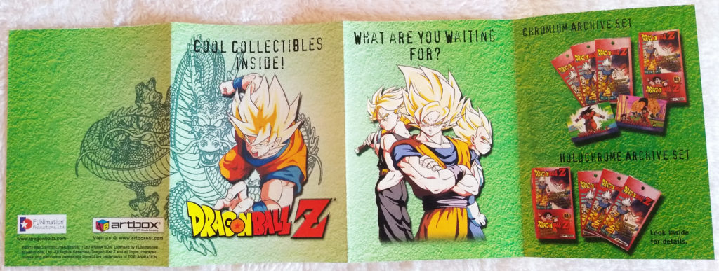 Dragonball Z Trading Cards Series 4 by Artbox leaflet front