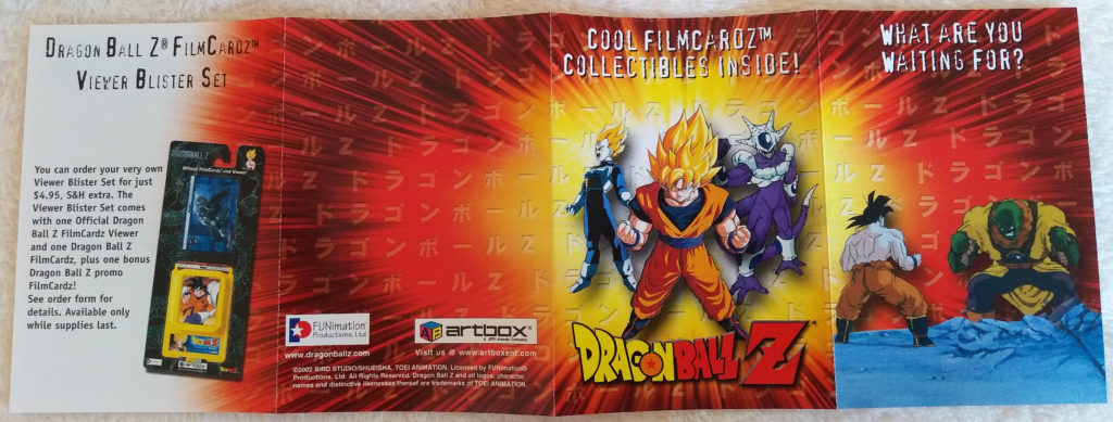 Dragonball Z Filmcardz by Artbox leaflet front