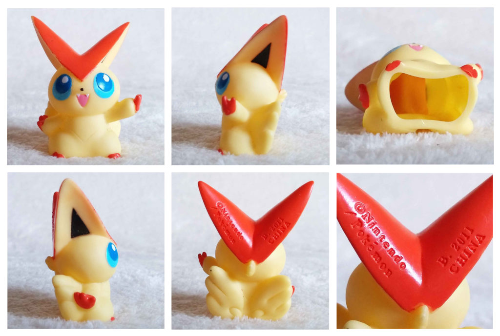 Pokémon Kids Best Wishes: Dewott Edition Victini detailed shots from front, sides, back, bottom and branding.