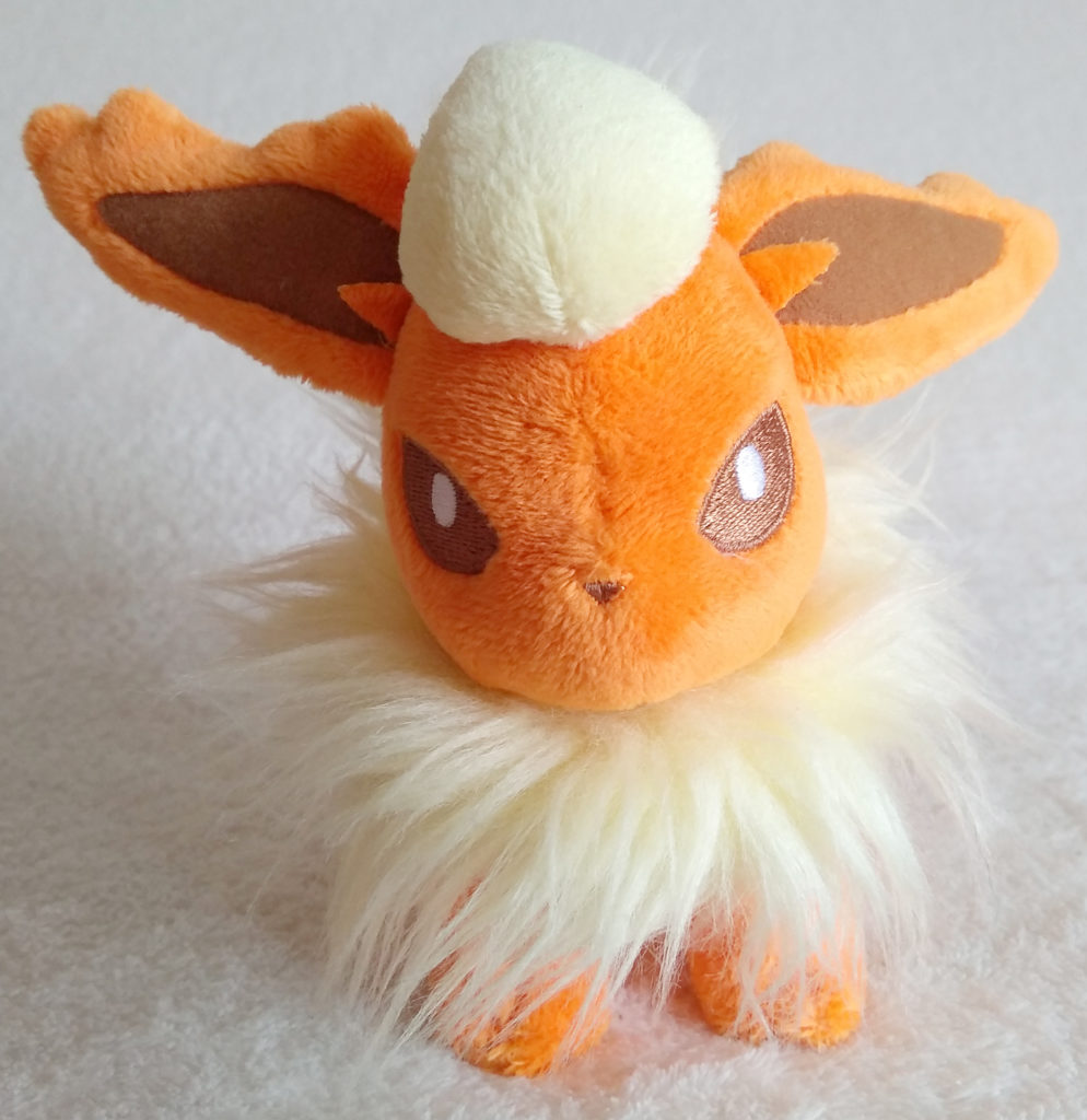 A front shot of Flareon Canvas Plush