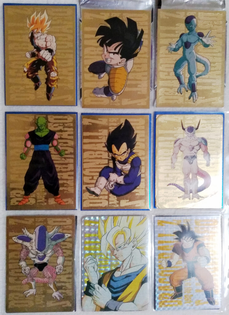 Dragonball Z Trading Cards Series 3 by Artbox G-4-10 (gold), G-1-2 (silver)