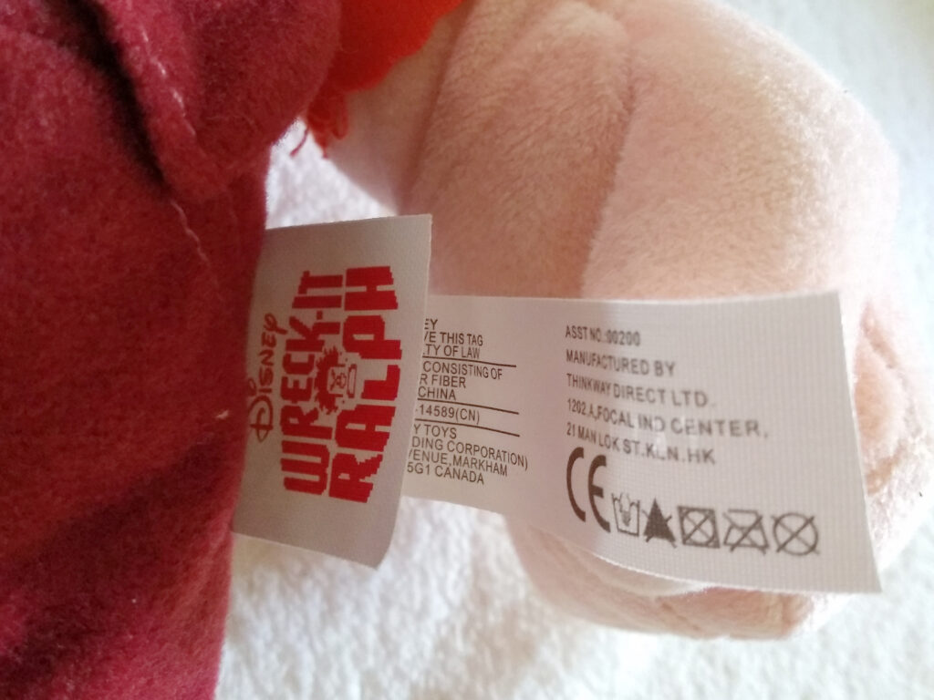 Wreck-it Ralph plush by Thinkway Toys Ralph tags