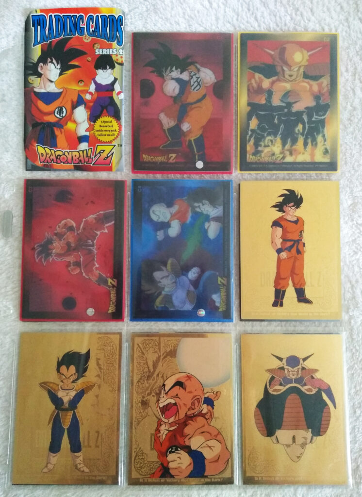 Dragonball Z Trading Cards Series 2 by Artbox C1-C4, G1-G4 (gold)