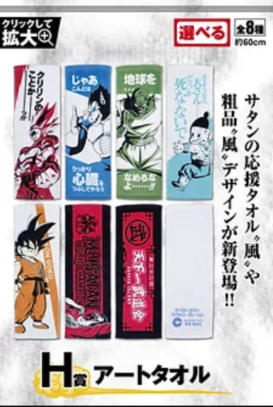 Dragonball EX Warriors who protect the Earth by Bandai Prize H Towels