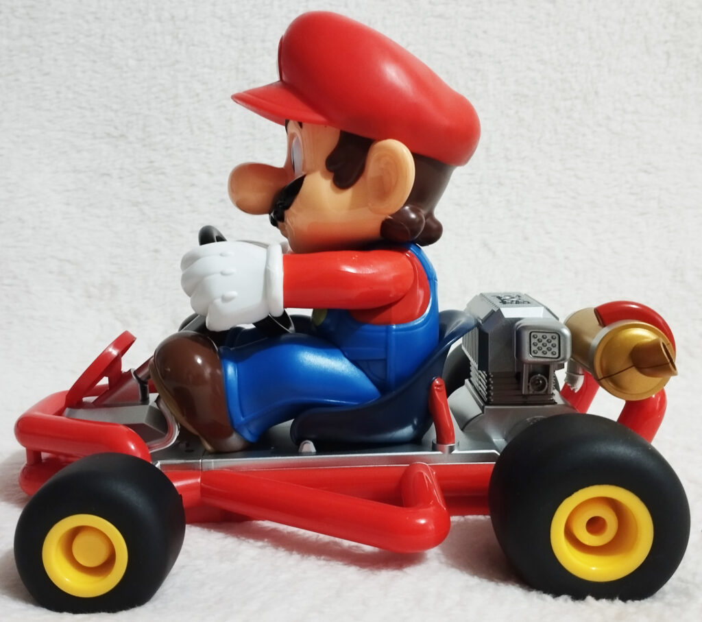 Mario Kart RC vehicles by Carrera, Mario in Pipeframe Kart, left side