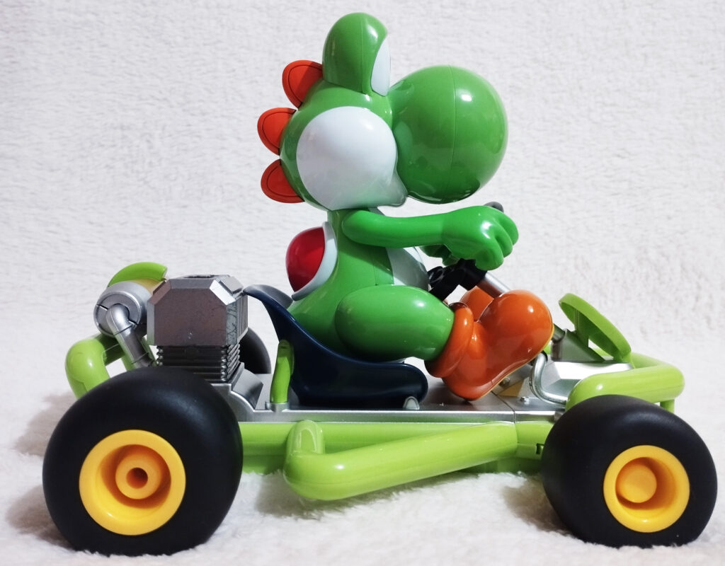 Mario Kart RC vehicles by Carrera, Yoshi in Pipeframe Kart, right side