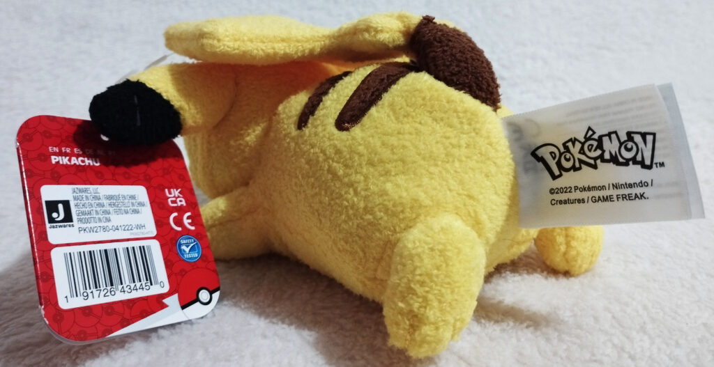 Pokémon Sleeping Plush by Jazwares, Wave 1, Pikachu tags