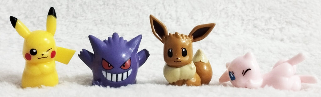 Pokémon Surprise Egg Bath Ball by  Bandai; Pokémon Aiming for Dreams! Figure Collection - Pikachu, Gengar, Eevee and Mew