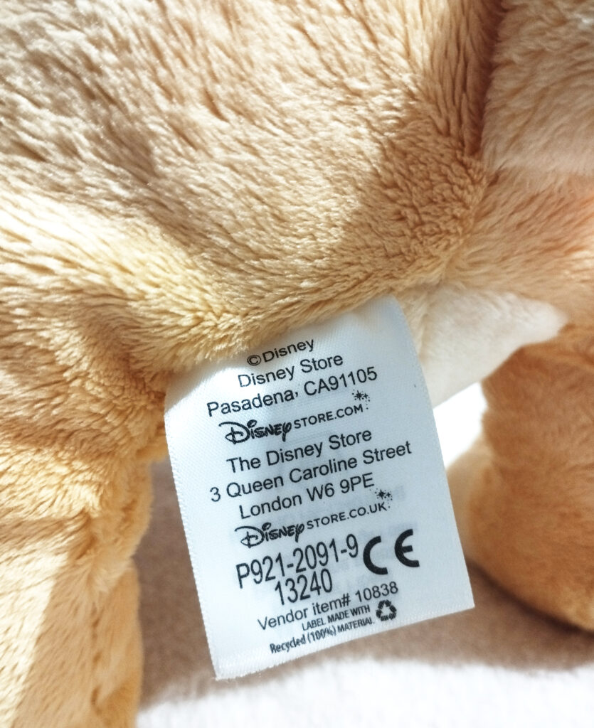 Simba (young) 2013 UK Disney Store plush by Disney Store - Medium Plush tush tag