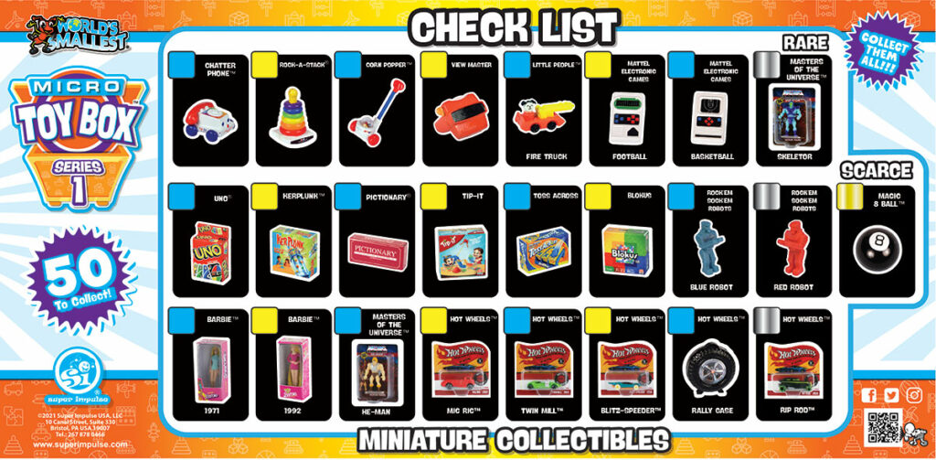 World’s Smallest Micro Toy Box by Super Impulse - Series 1 checklist 1