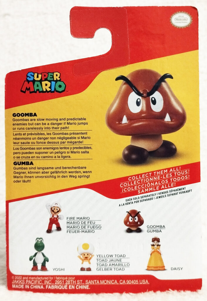 Super Mario 2.5" Figures by Jakks Pacific - Goomba (Wave 34) boxed back