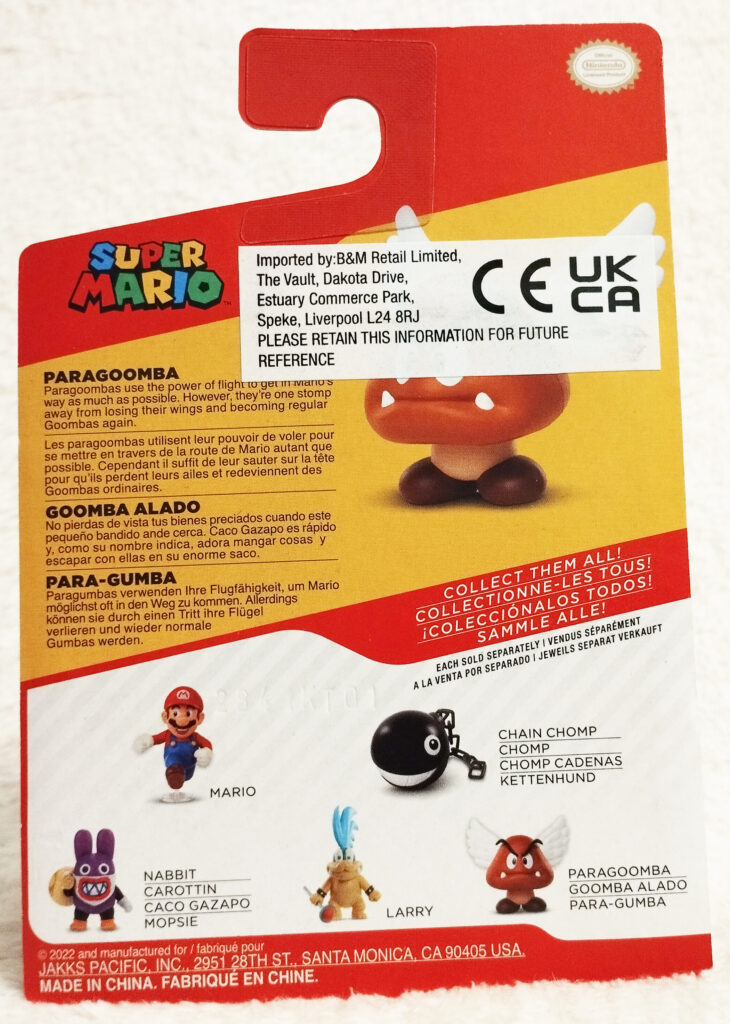 Super Mario 2.5" Figures by Jakks Pacific - Paragoomba (Wave 33) boxed back