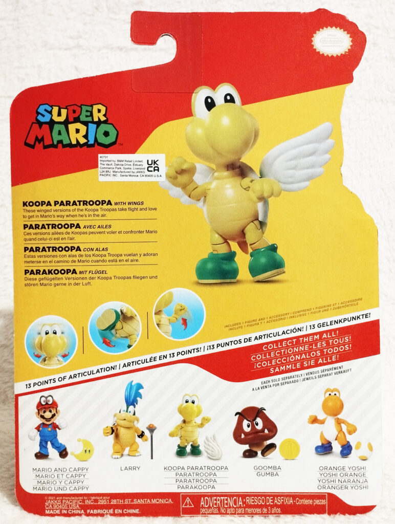 Super Mario 4" Figures by Jakks Pacific - Koopa Paratroopa Wave 24 boxed back