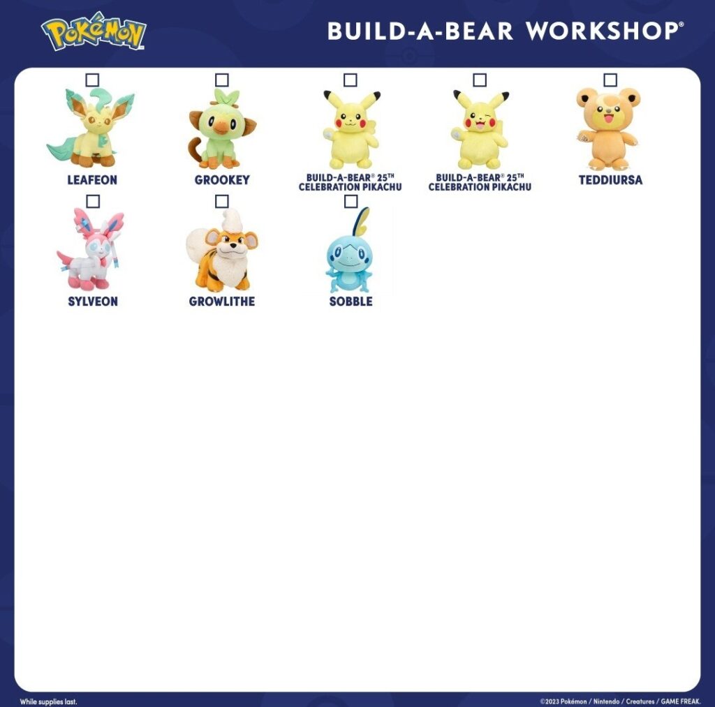 Pokémon Build-a-Bear plush by Build-a-Bear - Checklist 2/2